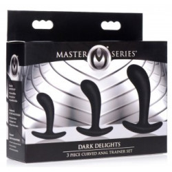 Master Series Pack de 3 plugs Trainer Silicone Dark Delights Noirs